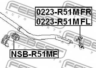 Тяга / стойка стабилизатора FEBEST 0223-R51MFL - изображение 1