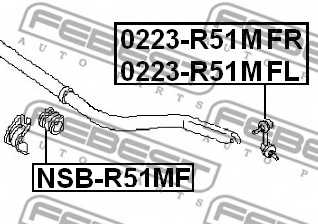 Тяга / стойка стабилизатора FEBEST 0223-R51MFR - изображение 1