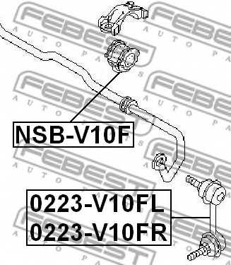 Тяга / стойка стабилизатора FEBEST 0223-V10FL - изображение 1