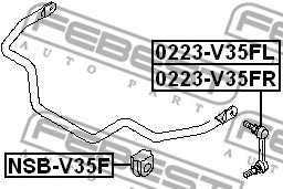 Тяга / стойка стабилизатора FEBEST 0223-V35FR - изображение 1