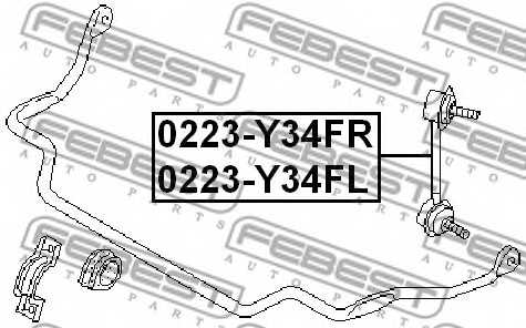 Тяга / стойка стабилизатора FEBEST 0223-Y34FR - изображение 1