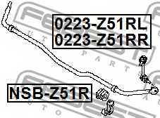 Тяга / стойка стабилизатора FEBEST 0223-Z51RR - изображение 1