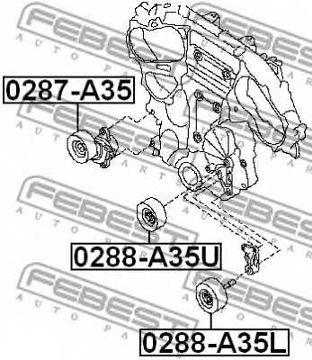 Натяжной ролик поликлинового ременя FEBEST 0287-A35 - изображение 1