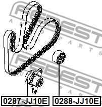Натяжной ролик поликлинового ременя FEBEST 0287-JJ10E - изображение 1