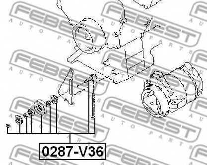 Натяжной ролик поликлинового ременя FEBEST 0287-V36 - изображение 1