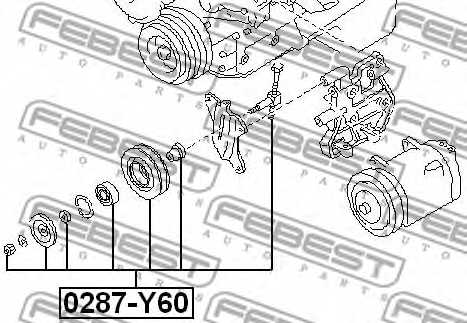 Натяжной ролик поликлинового ременя FEBEST 0287-Y60 - изображение 1