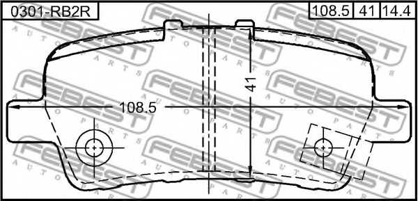 Колодки тормозные дисковые задний для HONDA ELYSION <b>FEBEST 0301-RB2R</b> - изображение 1