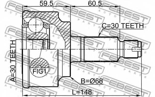 Шарнир приводного вала FEBEST 0310-CUAT - изображение 1