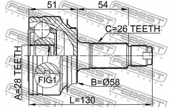 Шарнир приводного вала FEBEST 0310-FDAT - изображение 1