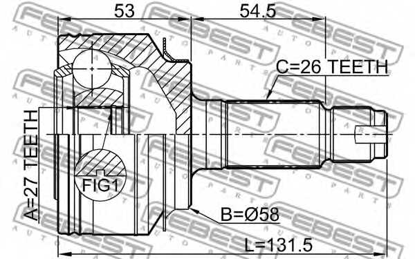Шарнир приводного вала FEBEST 0310-GB3 - изображение 1