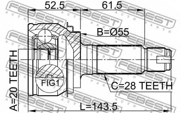 Шарнир приводного вала FEBEST 0310-RER - изображение 1