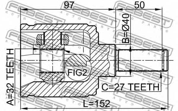 Шарнир приводного вала FEBEST 0311-CFLH - изображение 1