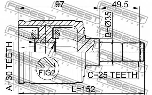 Шарнир приводного вала FEBEST 0311-EJRH - изображение 1
