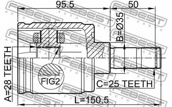 Шарнир приводного вала FEBEST 0311-LOGRH - изображение 1