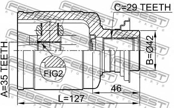 Шарнир приводного вала FEBEST 0311-YD2RH - изображение 1