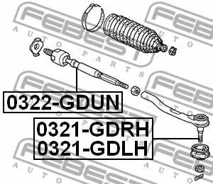 Наконечник поперечной рулевой тяги FEBEST 0321-GDRH - изображение 1