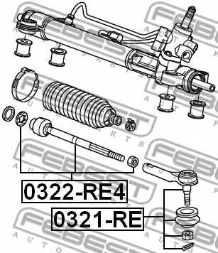 Осевой шарнир рулевой тяги FEBEST 0322-RE4 - изображение 1