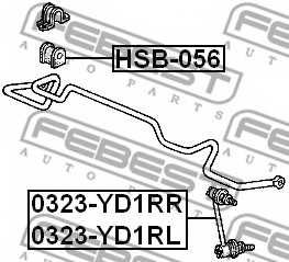 Тяга / стойка стабилизатора FEBEST 0323-YD1RL - изображение 1