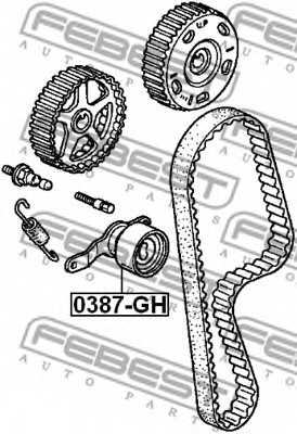 Натяжной ролик ременя ГРМ FEBEST 0387-GH - изображение 1