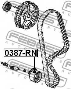 Натяжной ролик ременя ГРМ FEBEST 0387-RN - изображение 1
