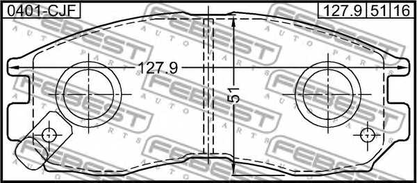 Колодки тормозные дисковые передний для HYUNDAI SANTAMO / MITSUBISHI COLT, DEBONAIR, DION, ECLIPSE, GALANT, LANCER, SAPPORO, SPACE RUNNER, SPACE <b>FEBEST 0401-CJF</b> - изображение 1