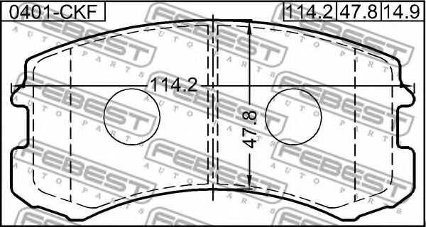 Колодки тормозные дисковые передний для MITSUBISHI LANCER(CS#A,CT0) <b>FEBEST 0401-CKF</b> - изображение 1