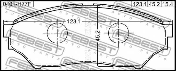 Колодки тормозные дисковые передний для MITSUBISHI PAJERO PININ(H6#W,H7#W) / NISSAN KIX <b>FEBEST 0401-H77F</b> - изображение 1