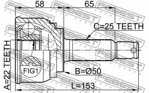 Шарнир приводного вала FEBEST 0410-001 - изображение 1