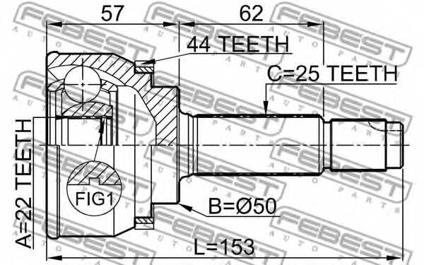 Шарнир приводного вала FEBEST 0410-004A44 - изображение 1