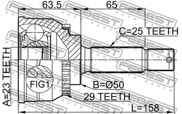 Шарнир приводного вала FEBEST 0410-005A29 - изображение 1