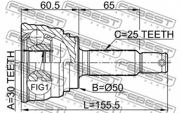 Шарнир приводного вала FEBEST 0410-007 - изображение 1
