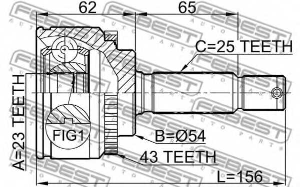 Шарнир приводного вала FEBEST 0410-010A43 - изображение 1