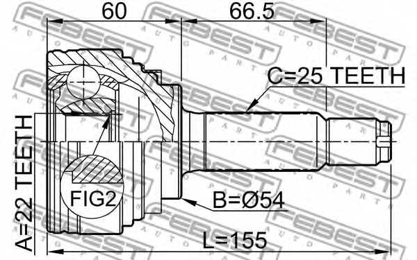Шарнир приводного вала FEBEST 0410-012 - изображение 1