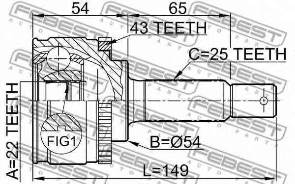 Шарнир приводного вала FEBEST 0410-012A43 - изображение 1