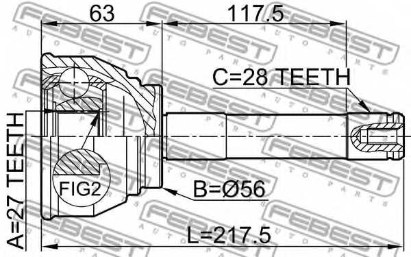 Шарнир приводного вала FEBEST 0410-014 - изображение 1