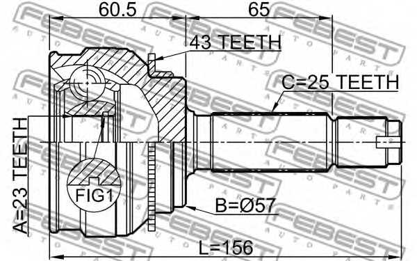 Шарнир приводного вала FEBEST 0410-035A43 - изображение 1