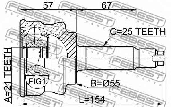 Шарнир приводного вала FEBEST 0410-043 - изображение 1