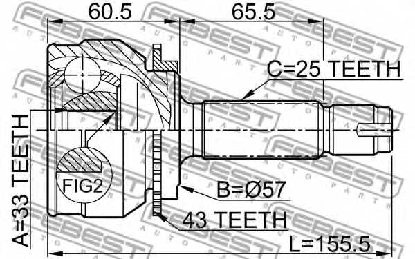 Шарнир приводного вала FEBEST 0410-044A43 - изображение 1