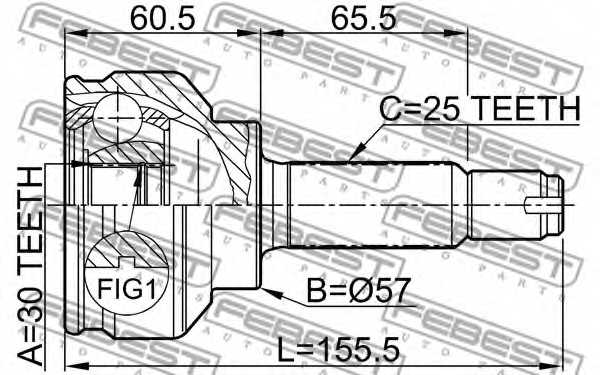 Шарнир приводного вала FEBEST 0410-CS3A - изображение 1