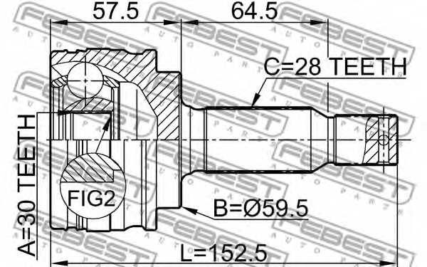 Шарнир приводного вала FEBEST 0410-CY2 - изображение 1