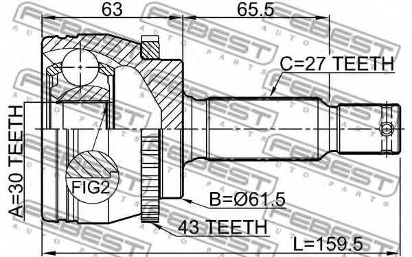 Шарнир приводного вала FEBEST 0410-D81WA43 - изображение 1
