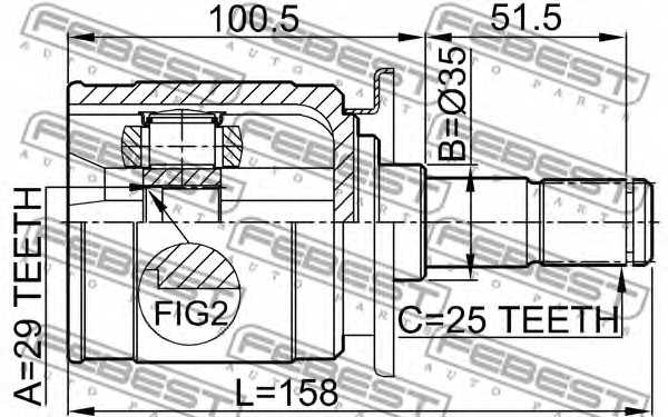 Шарнир приводного вала FEBEST 0411-CU20RR - изображение 1