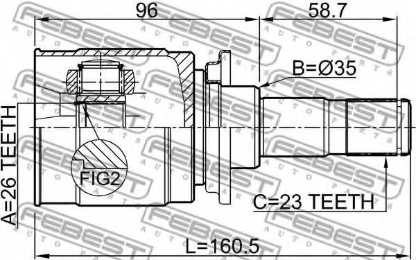 Шарнир приводного вала FEBEST 0411-CWR - изображение 1