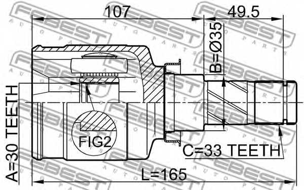 Шарнир приводного вала FEBEST 0411-CY2MT - изображение 1