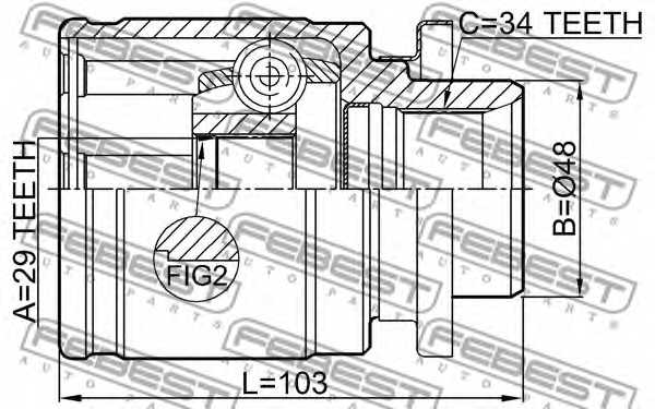Шарнир приводного вала FEBEST 0411-H77WLH - изображение 1
