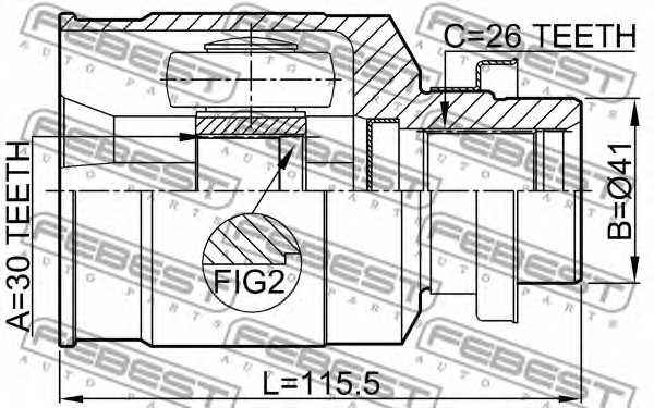 Шарнир приводного вала FEBEST 0411-N94RH - изображение 1