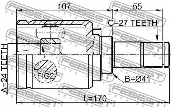 Шарнир приводного вала FEBEST 0411-NA4RH - изображение 1