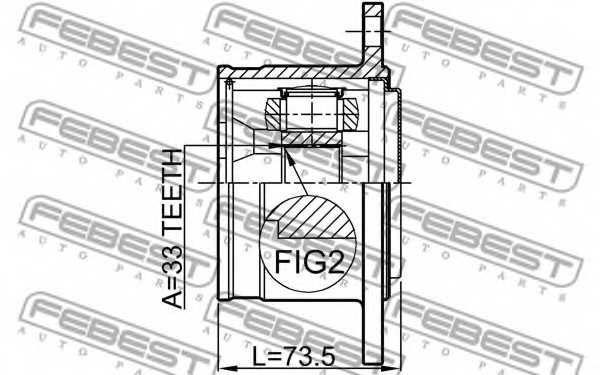Шарнир приводного вала FEBEST 0411-V75RH - изображение 1