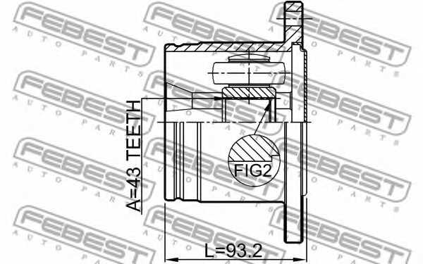 Шарнир приводного вала FEBEST 0411-V75RR - изображение 1