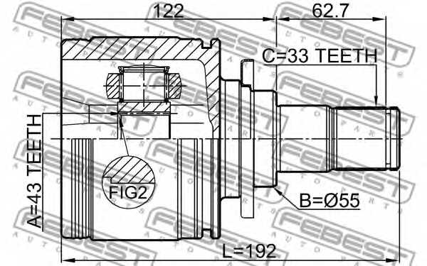 Шарнир приводного вала FEBEST 0411-V97WLHR - изображение 1